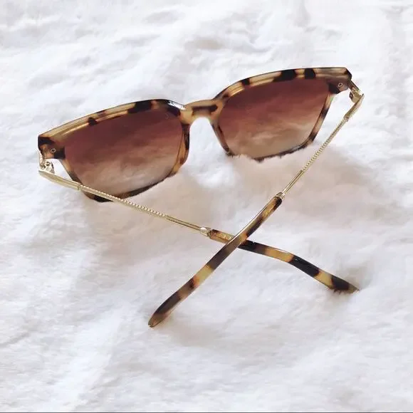 Naomi Tortoise Brown Square Sleek Sunglasses - Picture 5 of 7